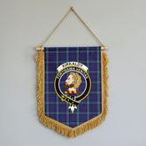 Kirkaldy Tartan Crest Wall Hanging Banner - Wood Pole